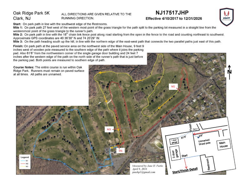 Oak Ridge Nj Map 5K Course Map Oak Ridge Park Clark Nj (002) - Moving Day